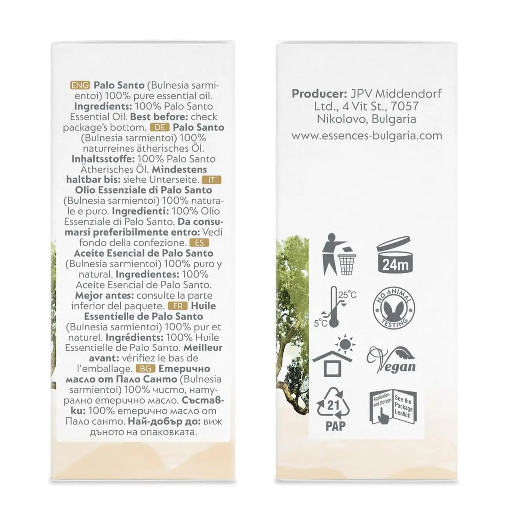 Essences Bulgaria Palo Santo Essential Oil 0.17 Fl Oz 5ml Bulnesia Sarmientoi - 100% Pure Natural Essences Bulgaria Au supplements