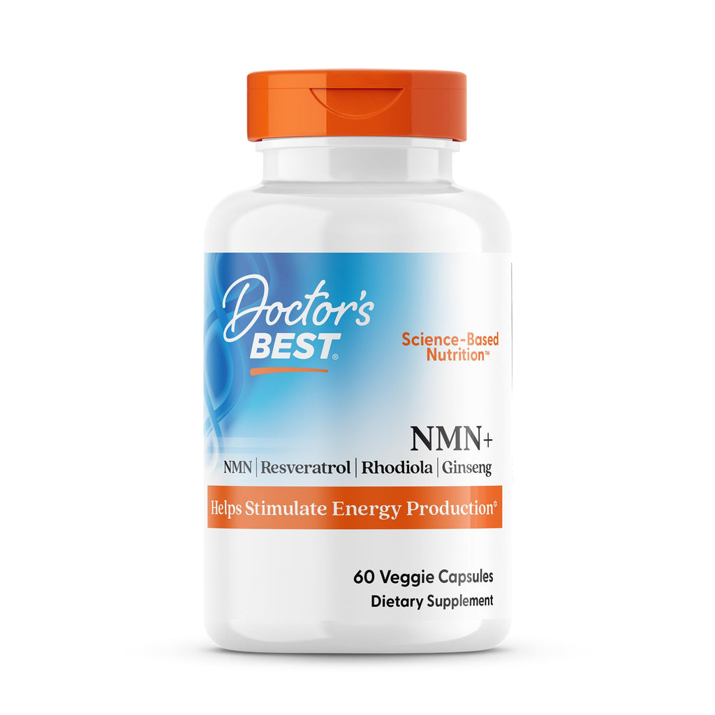 Doctor's Best NMN+ Complex Supplement Capsules for Women & Men - Supports NAD+ Production, Resveratrol 100mg & Beta Nicotinamide Mononucleotide 200mg per Capsule, Cellular Energy Support - 60 Veg Caps Doctor's BEST Au supplements