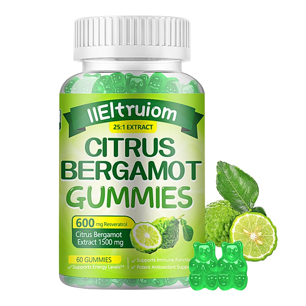 IIEltruiom Citrus Bergamot 1500mg, Citrus Bergamot Gummies for Healthy Cholesterol, Bergamot Supplements 25:1 Extract from Italy Bergamot,