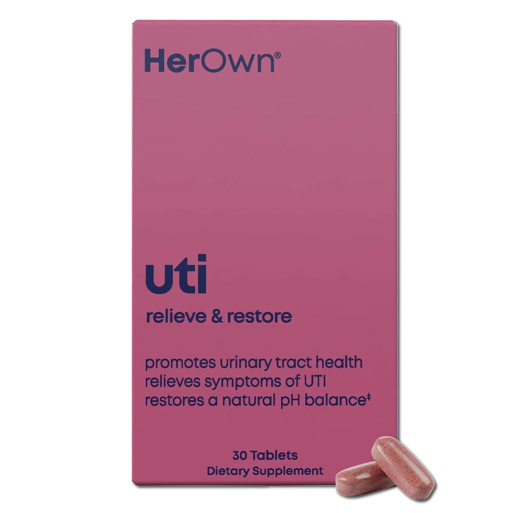 her own UTI, Helps Restore pH Balance, Supports Vaginal Flora and Balance, Promotes Urinary Health, 7 Strain Probiotic Blend, Shelf Stable, Gluten and Soy Free, Vegan, 30 Capsules, 30 Servings her own Au supplements