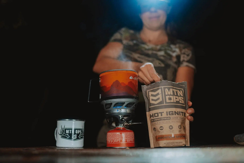 MTN OPS Hot Ignite Supercharged Energy Drink Mix Focus Enhancer, Hazelnut Cocoa MTN OPS Au supplements