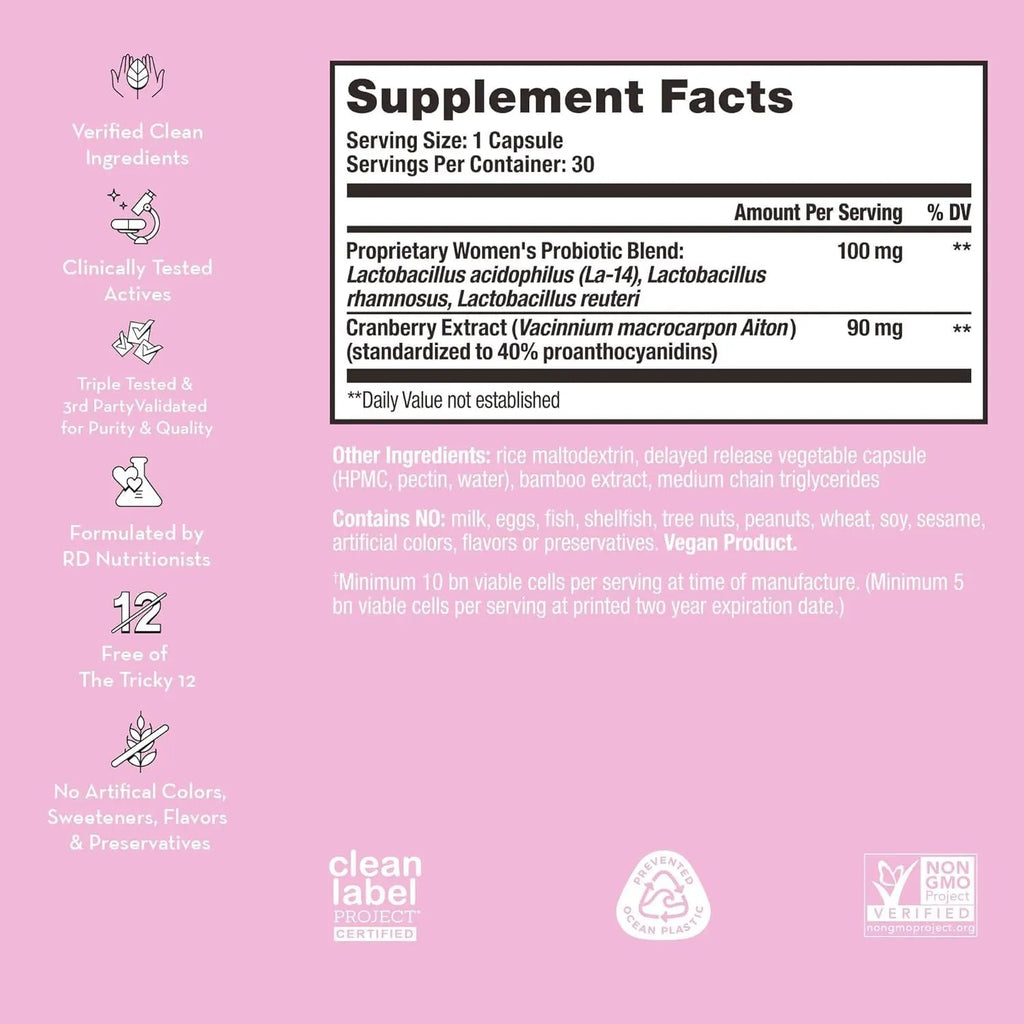 HUM Private Party Pills - Vaginal Probiotics for Women's Ph Balance with Cranberry HUM Au supplements