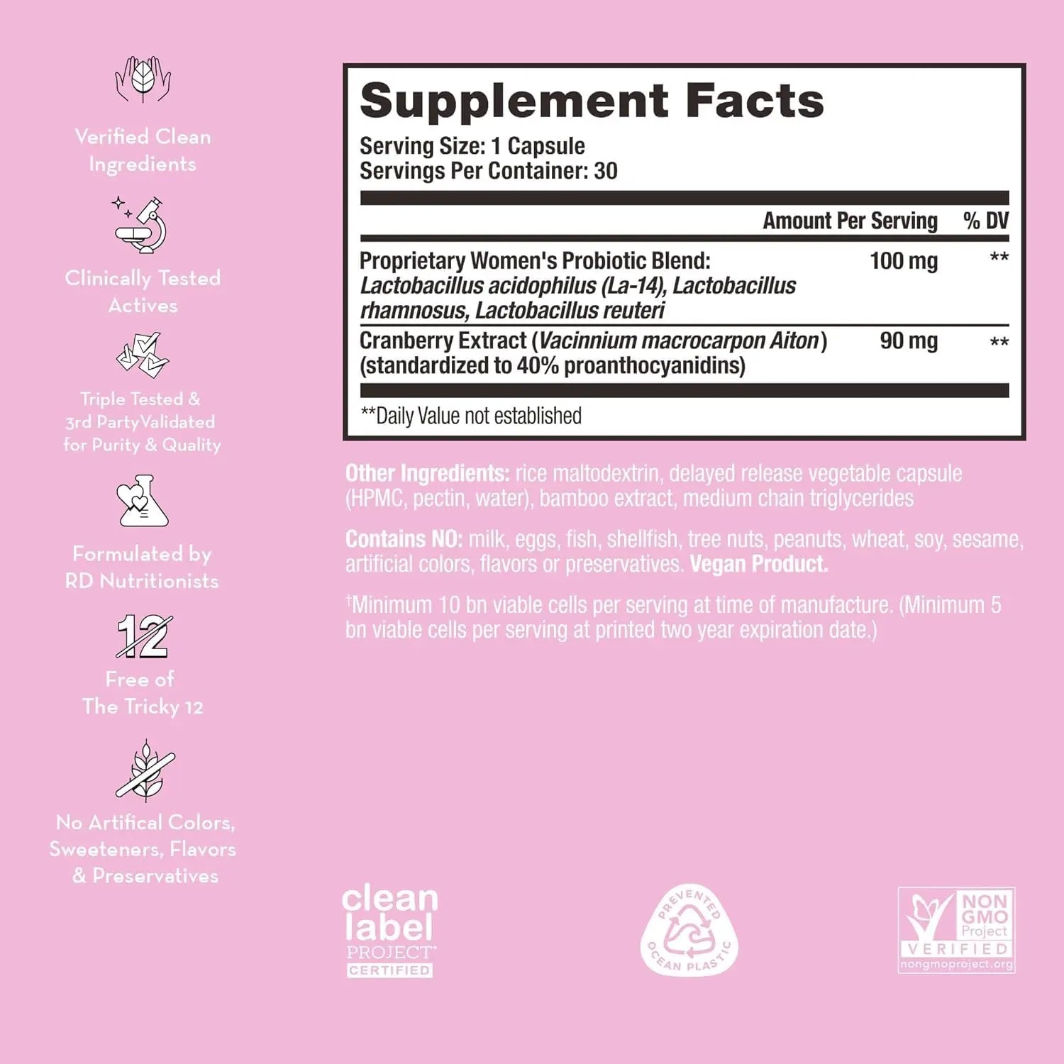 HUM Private Party Pills - Vaginal Probiotics for Women's Ph Balance with Cranberry HUM Au supplements