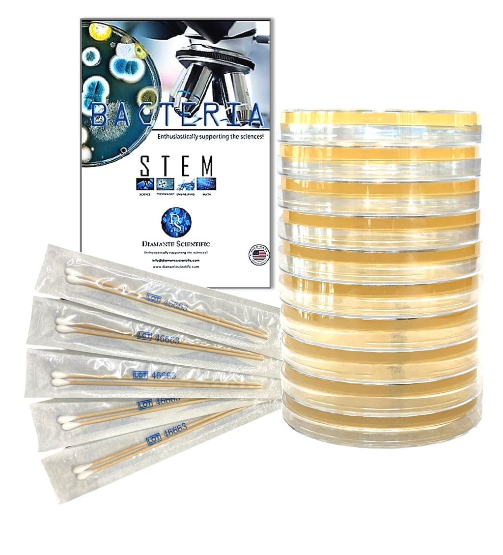 Diamante Scientific Essential Bacteria Kit. Pre-Poured Agar Plates & Swabs. Perfect for Kids. Great for Learning About Microbiology. STEM Education. Experiment Guide eBook Included! Diamante Scientific Au supplements