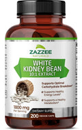 Zazzee White Kidney Bean 10:1 Extract, 18,000 mg Strength, 200 Vegan Capsules, Over 2 Month Supply Zazzee Au supplements