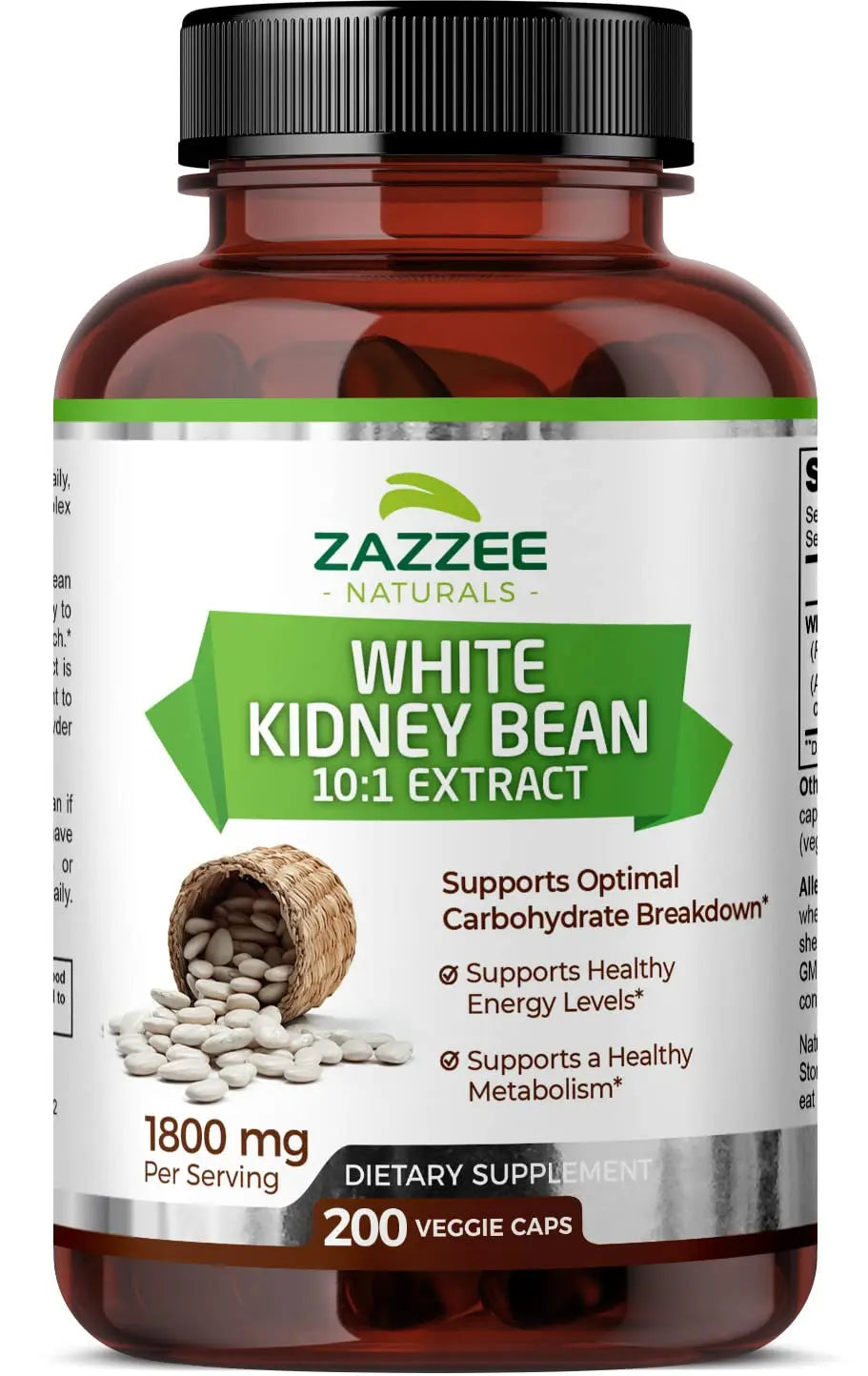 Zazzee White Kidney Bean 10:1 Extract, 18,000 mg Strength, 200 Vegan Capsules, Over 2 Month Supply Zazzee Au supplements