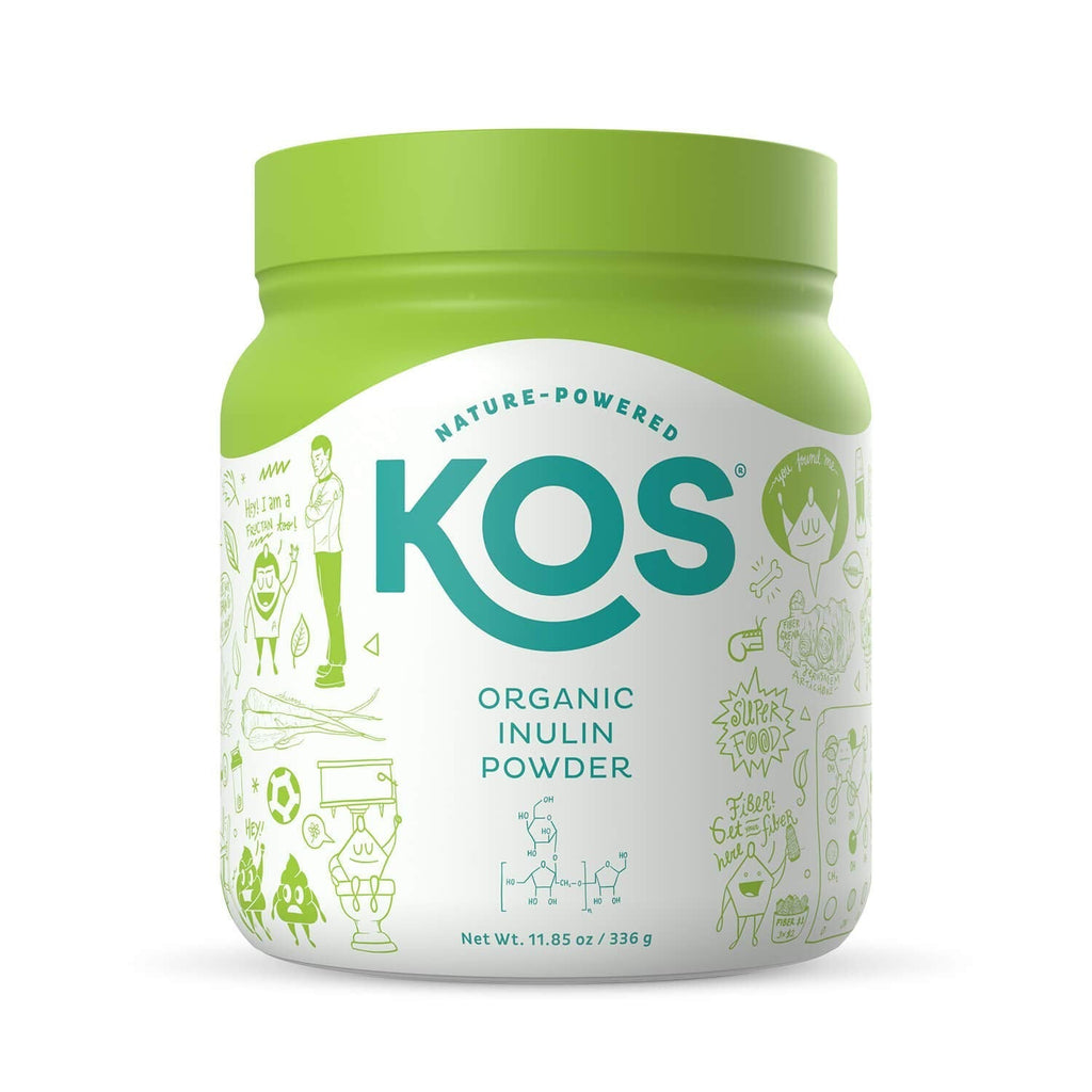 KOS Organic Inulin Powder, Unflavored & Unsweetened Superfood - Vegan Inulin for Prebiotic Intestinal Support, Digestive Health Promoting - USDA Certified, Non-GMO
