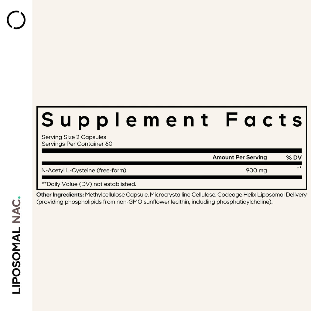 Codeage Liposomal NAC Supplement - N-Acetyl L-Cysteine Amino Acid - 2 Month Supply - Free-Form NAC - Phospholipid Complex - Vegan, Non-GMO, Gluten-Free, Dairy-Free - 120 Capsules Codeage Au supplements