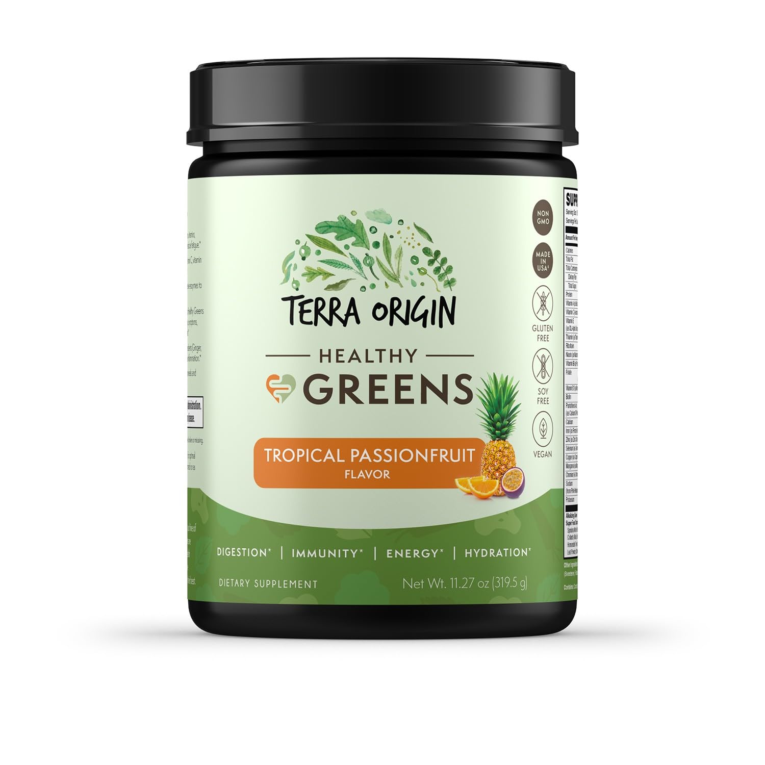 TERRA ORIGIN Healthy Greens Powder Supplement | Superfood Digestive Enzyme & Probiotic Blends | Immune, Gut, and Digestive Support for Women