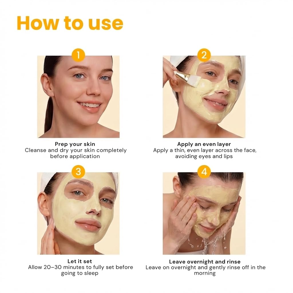 QUIA Turmeric + Kojic Acid Overnight Wrapping Mask – Hydration Mask for Glowing Skin