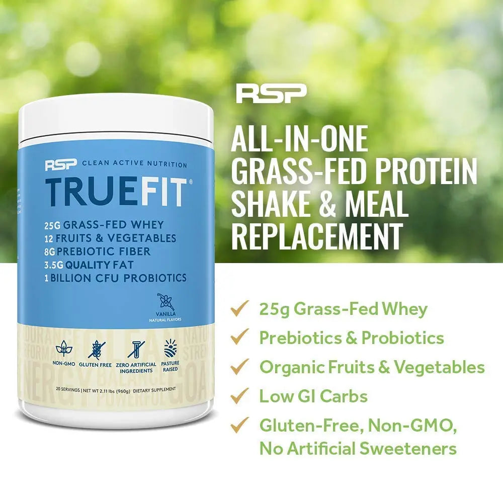 RSP NUTRITION TrueFit Protein Powder (Vanilla 2 LB) with AminoLean Pre Workout Energy RSP NUTRITION Au supplements