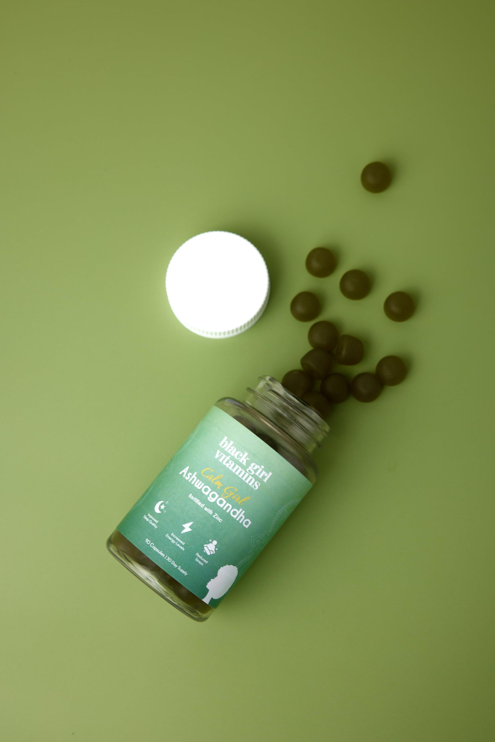 Black Girl Vitamins Calm Girl Ashwagandha + Zinc Gummies Stress Support, Promotes Relaxation & Mental Clarity, Supports Sleep & Immune Health