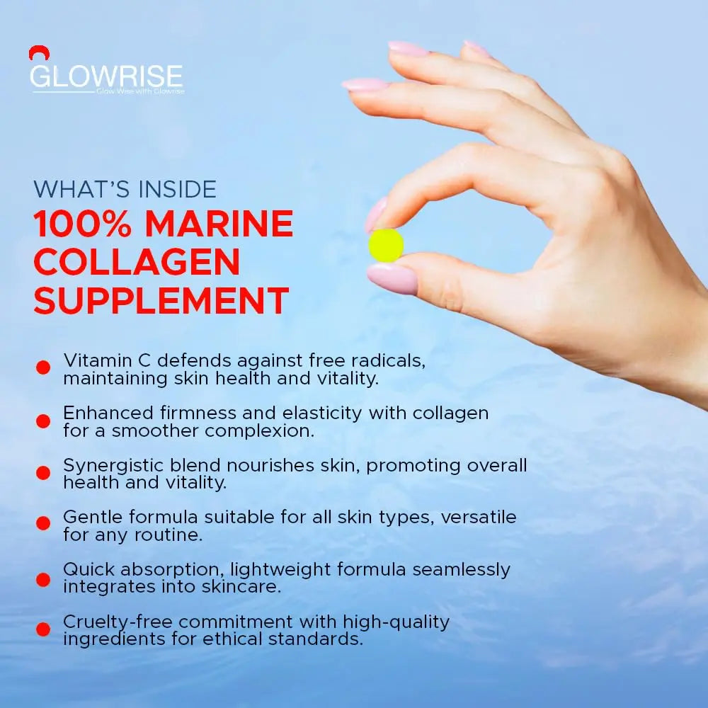 Pure Marine Collagen 120 Tablets 1400mg - Premium Blend with Hyaluronic Acid, Biotin, Vitamin C & E GLOWRISE Au supplements