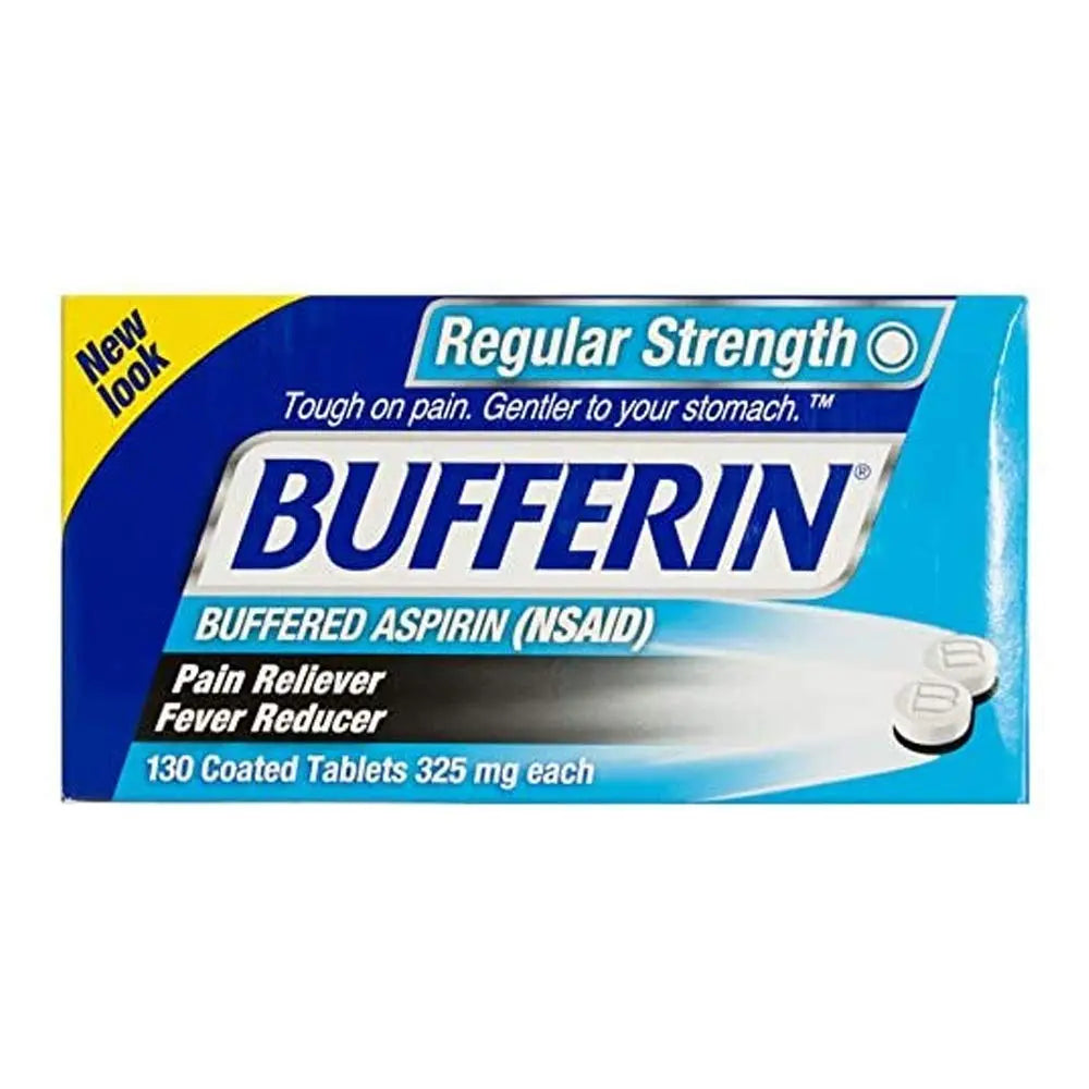 Bufferin Buffered Aspirin (NSAID) Coated Tablets Pain Reliever/Fever Reducer 130 ea (Pack of 3) Bufferin Au supplements