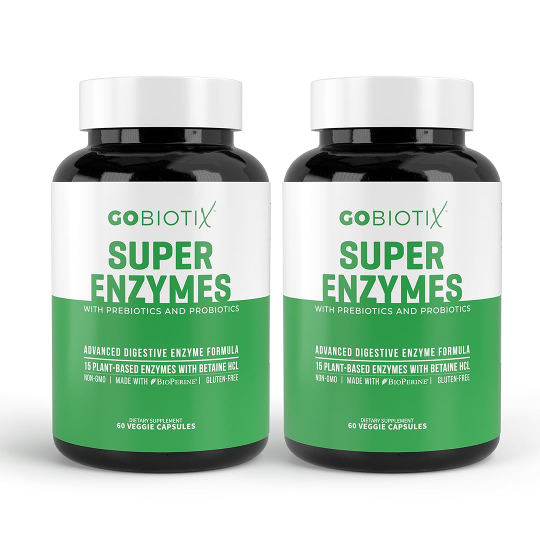 GOBIOTIX Digestive Enzymes Supplement with Prebiotics and Probiotics for Women and Men - Gut Health, Gluten Digestion, Lactose Absorption
