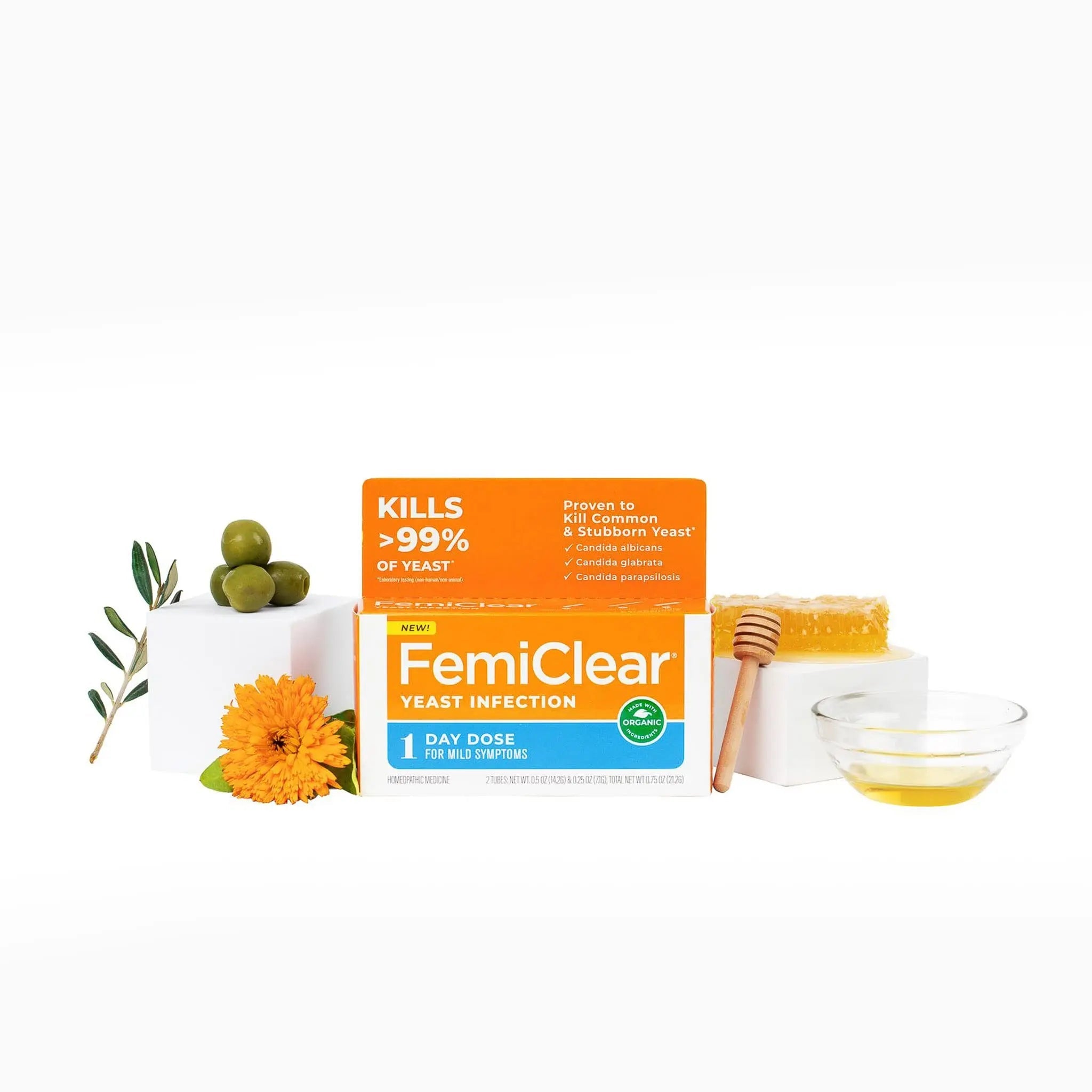 FemiClear 1-Day Dose Yeast Infection | Yeast Infection Relief | Homeopathic Solution FemiClear Au supplements