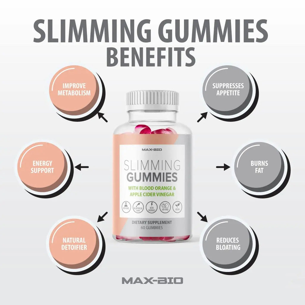 Max-Bio Slimming Gummies It Works with Apple Cider Vinegar and Sicilian Blood Orange Extract Max-Bio Au supplements