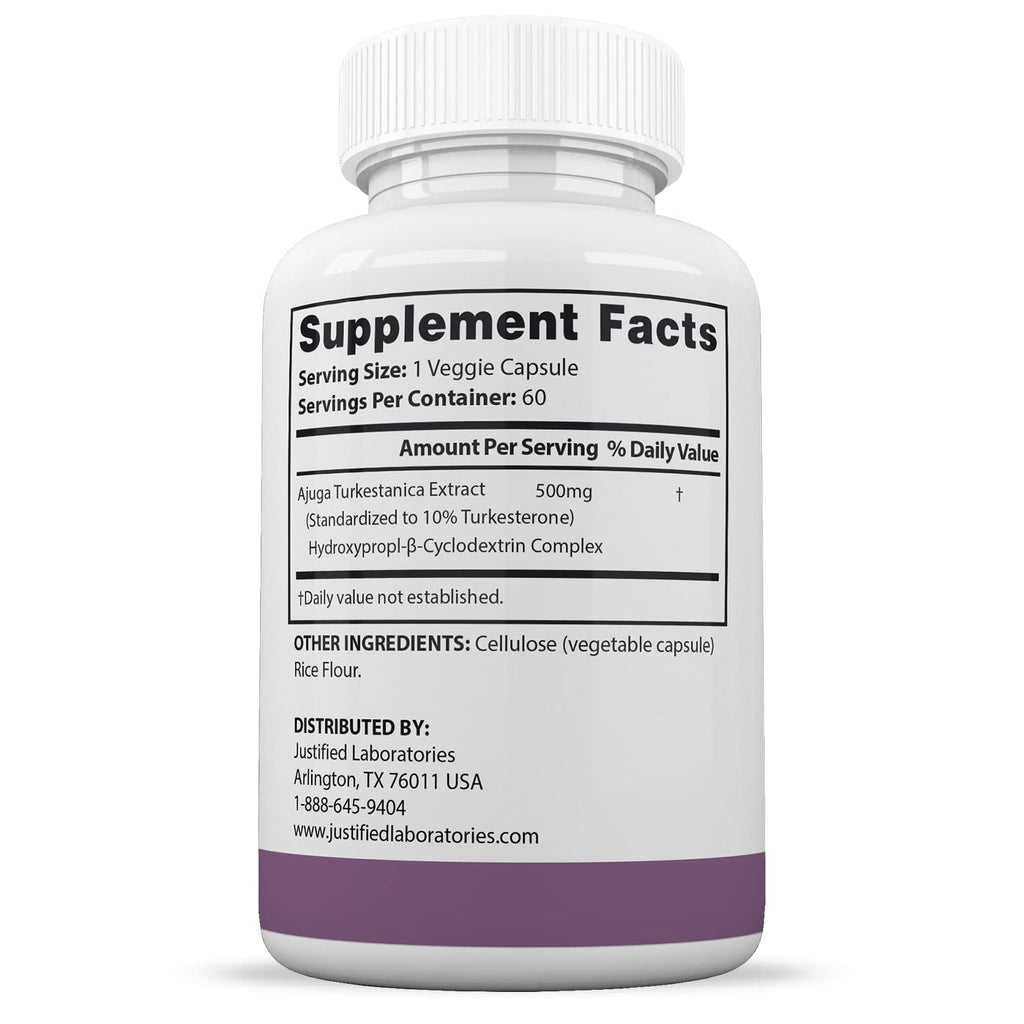 Justified Laboratories (5 Pack Turkesterone 500mg 10% Standardized Naturally Increase Justified Laboratories Au supplements