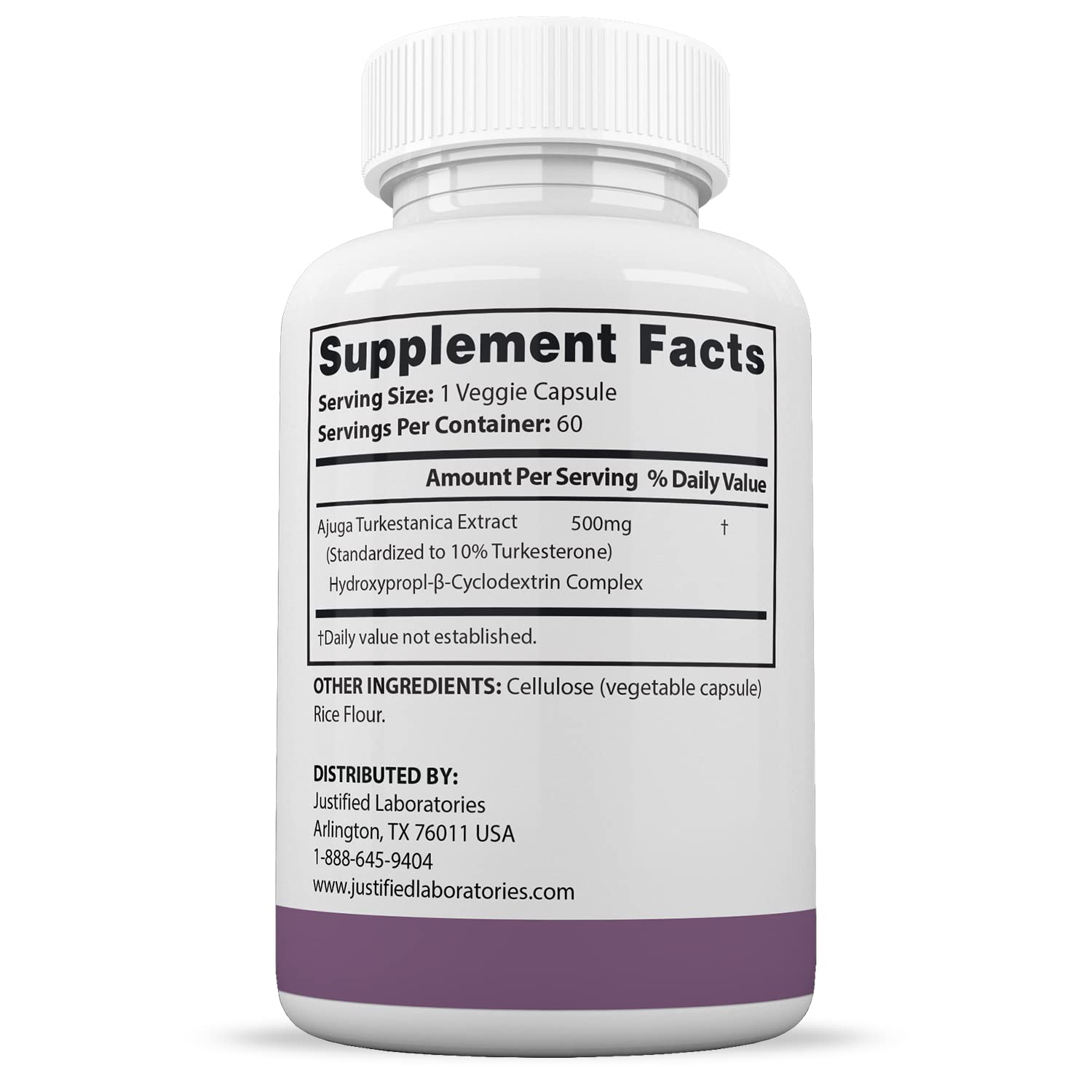 Justified Laboratories (5 Pack Turkesterone 500mg 10% Standardized Naturally Increase Justified Laboratories Au supplements
