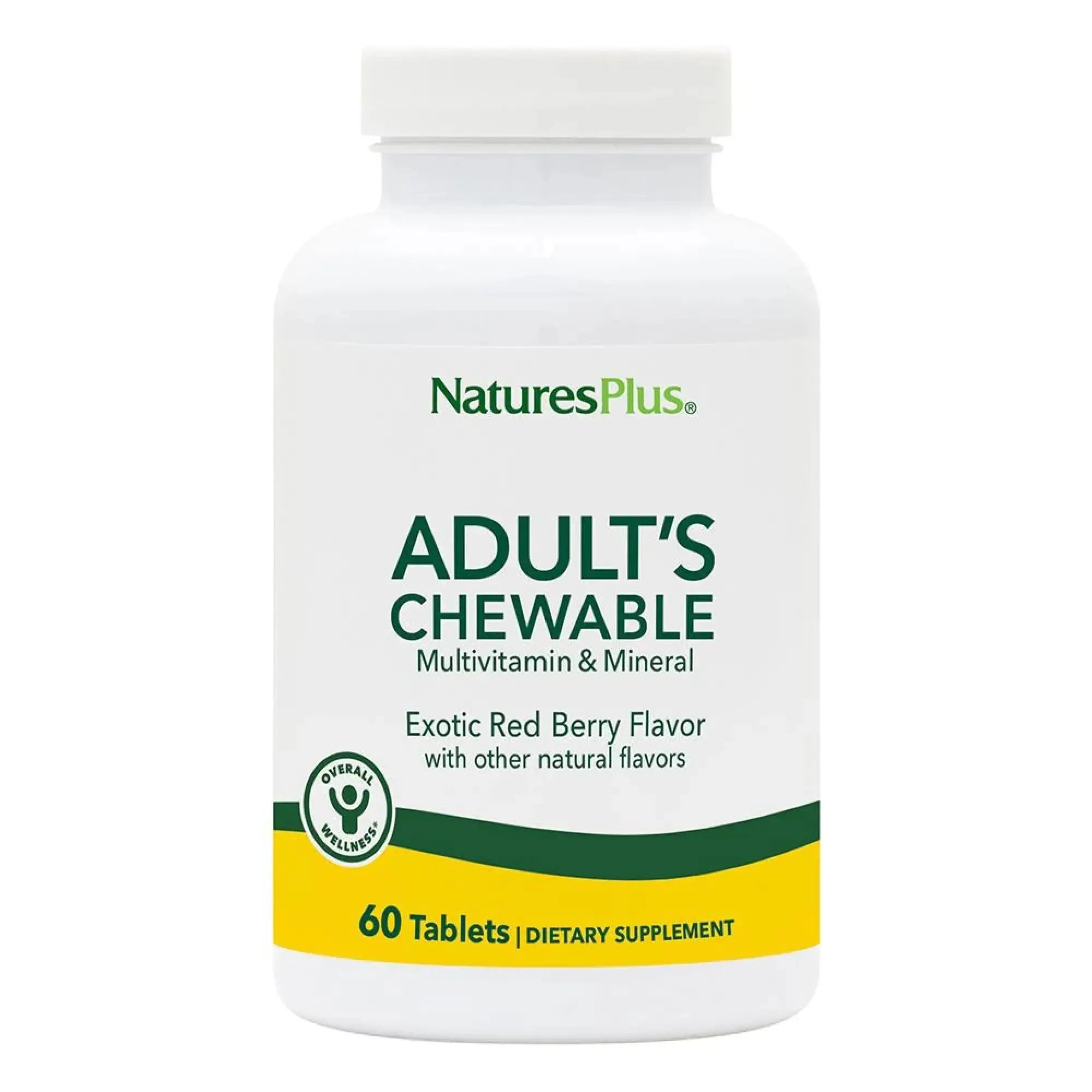 NaturesPlus Adult's Chewable - 60 Tablets, Exotic Red Berry Flavor - Multivitamin & Mineral - Vegetarian, Gluten Free - 60 Servings NaturesPlus Au supplements