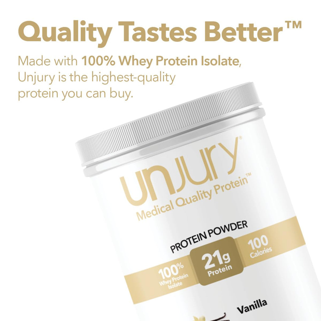 Unjury Whey Protein Powder | Vanilla | 21g 100% Whey Isolate Protein Powder | Low Carb and Lactose Free | Gluten Free | Certified Kosher | 15 Servings