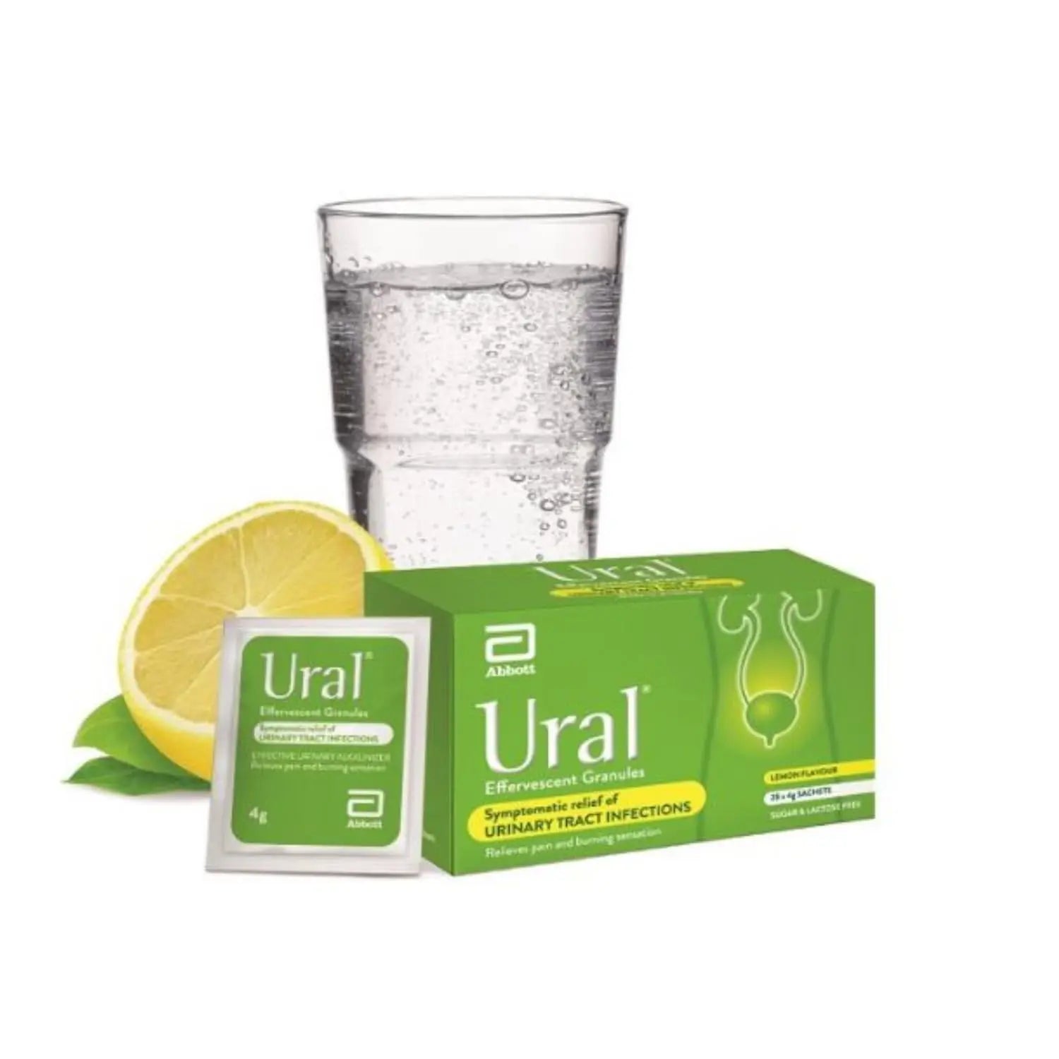 Ural Effervescent Powder 4G * 28 Sachets Urinary Alkalinizer Cystitis Relief Ural Au supplements