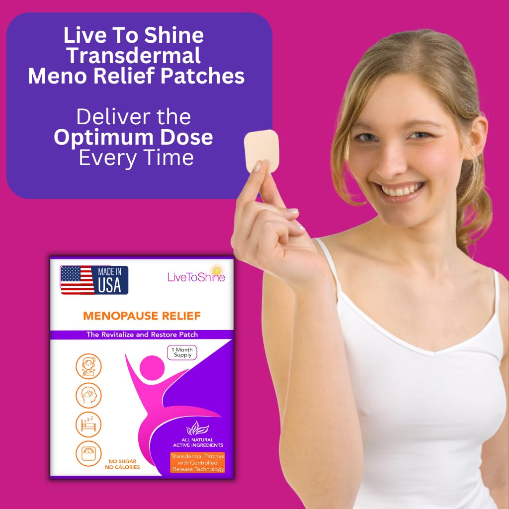 Menopause & Perimenopause Relief Patch for Women – Hot Flash, Mood & Symptom Support – Black Cohosh, Ashwagandha & More – 30 Topical Patches – USA Made by Live to Shine Live To Shine Au supplements