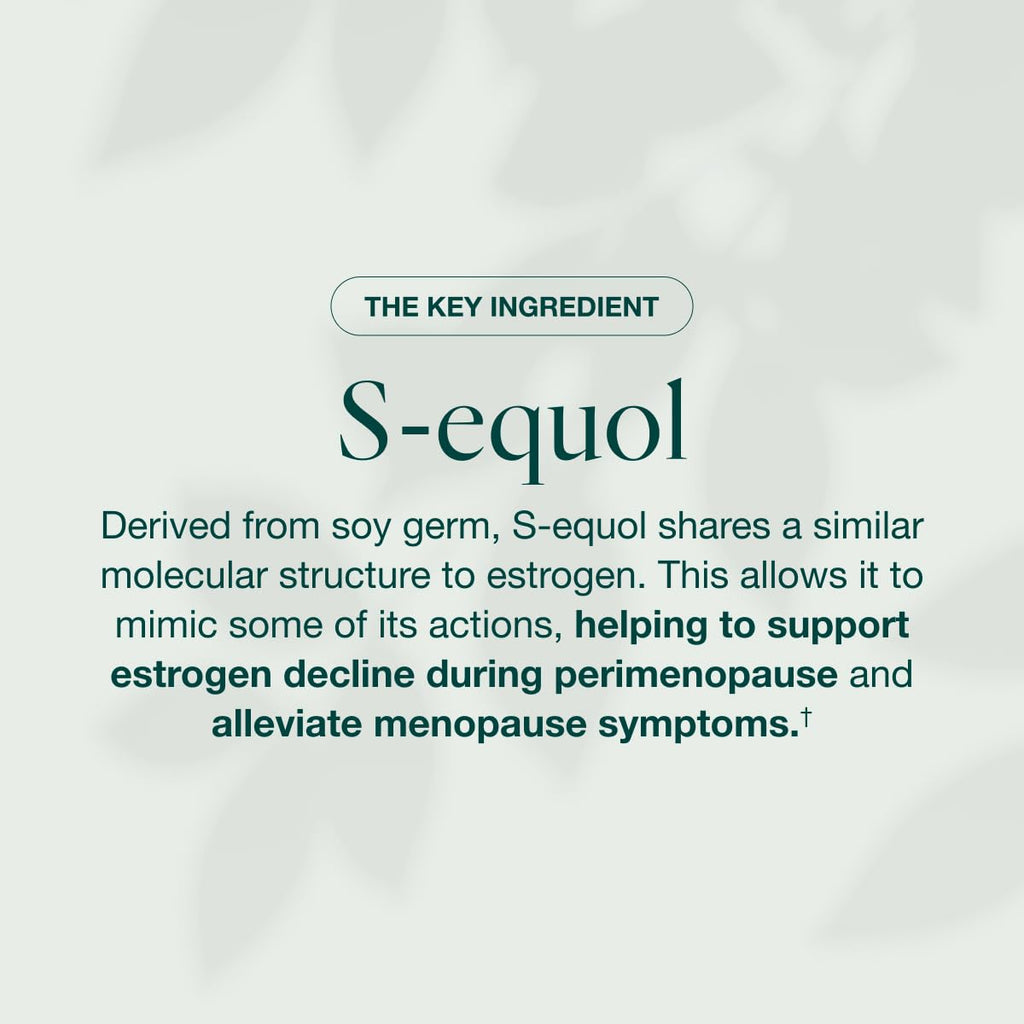 EQUELLE Multi-Symptom Perimenopause & Menopause Relief Relief from Hot Flashes, Muscle Aches & Supports More Sleep. Hormone-Free, Plant-Based S-Equol – 1 Month Supply (60 Tablets) EQUELLE Au supplements