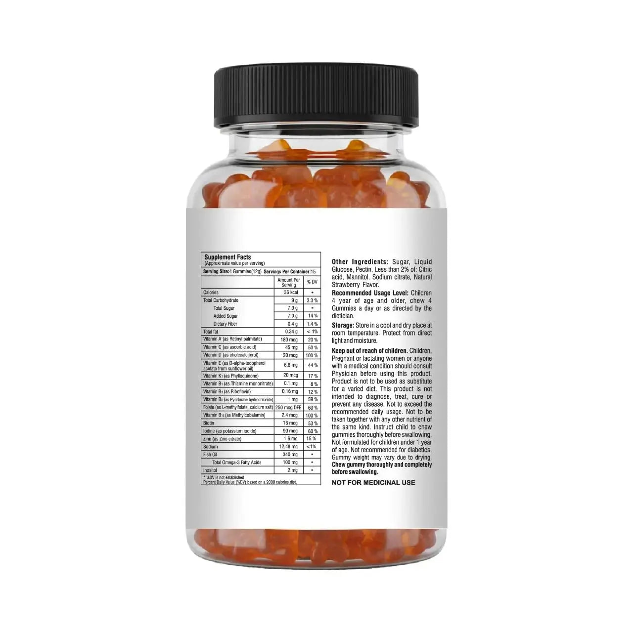 Mishas Nutraceuticals Kids Multivitamin Gummies with Omega 3 Fish Oil (EPA/DHA), Vitamin D3, C, B12, B6, Vitamin A, K & Zinc Immune Support Mishas Au supplements