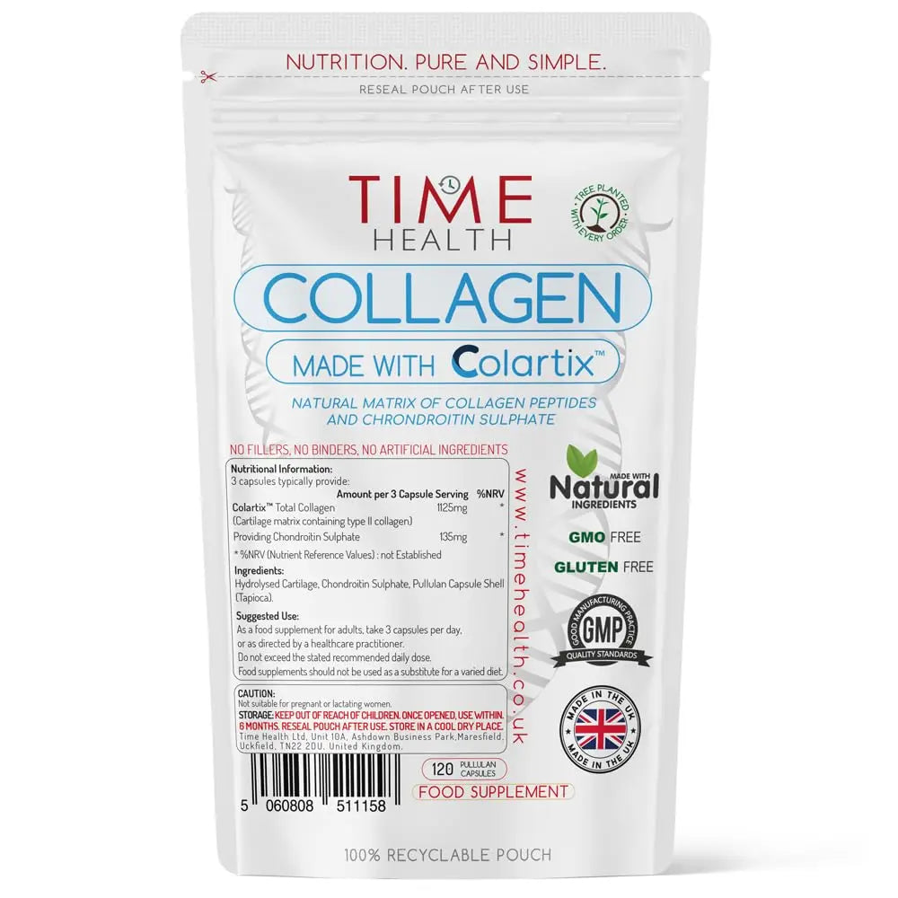 New: Colartix™ Collagen - 120 Capsules - Joint Specific Type II Collagen from Cartilage - Hydrolysed Collagen Time Health Au supplements