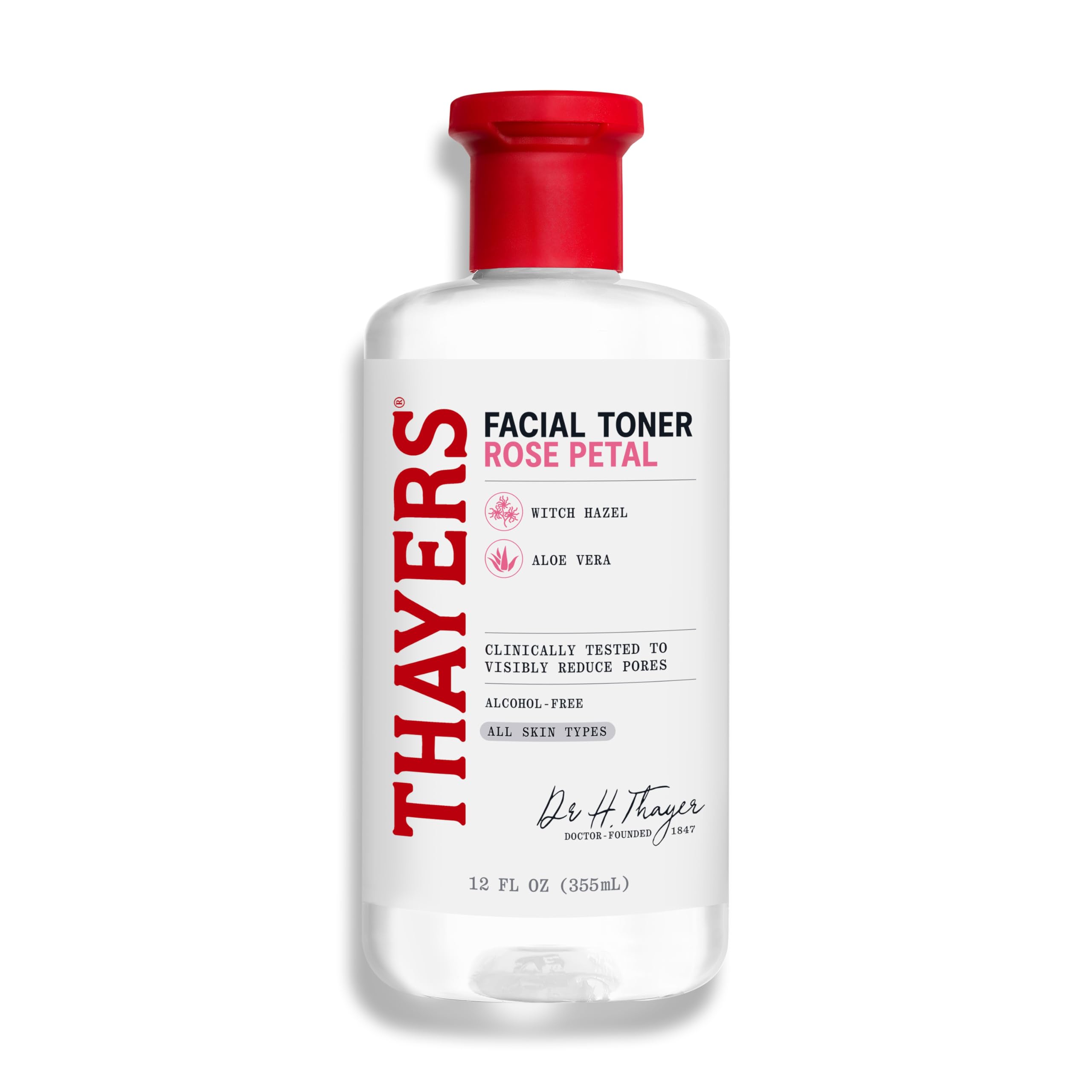 THAYERS Alcohol-Free Rose Petal Witch Hazel Facial Toner for Glowing Skin, Soothing