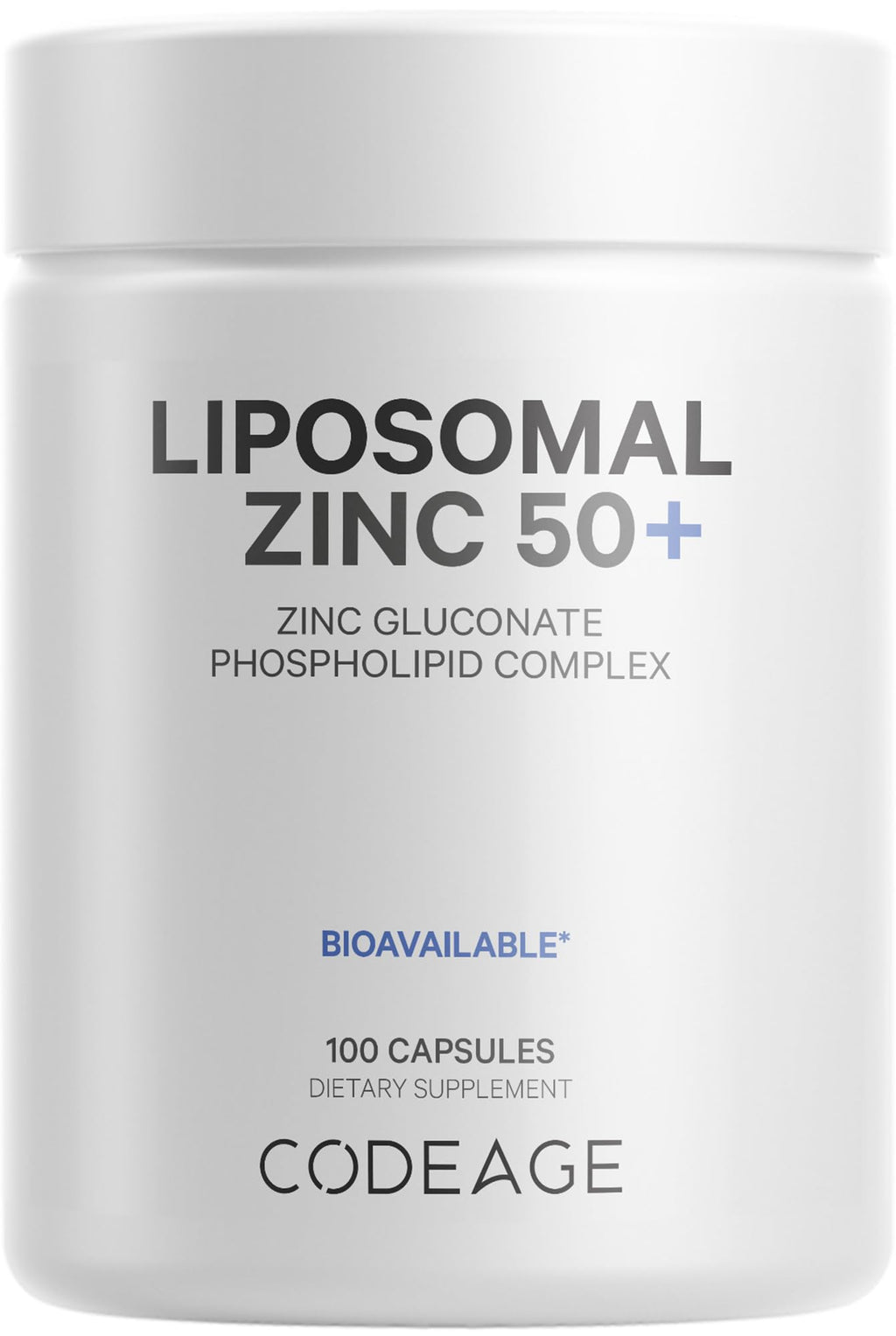 Codeage Liposomal Zinc Supplement – 3 Month Supply – One Per Day - 50 mg Zinc Gluconate Vitamin Pills - Essential Mineral Supplements Liposomal Delivery Matrix - Vegan Non-GMO - 100 Capsules Codeage Au supplements