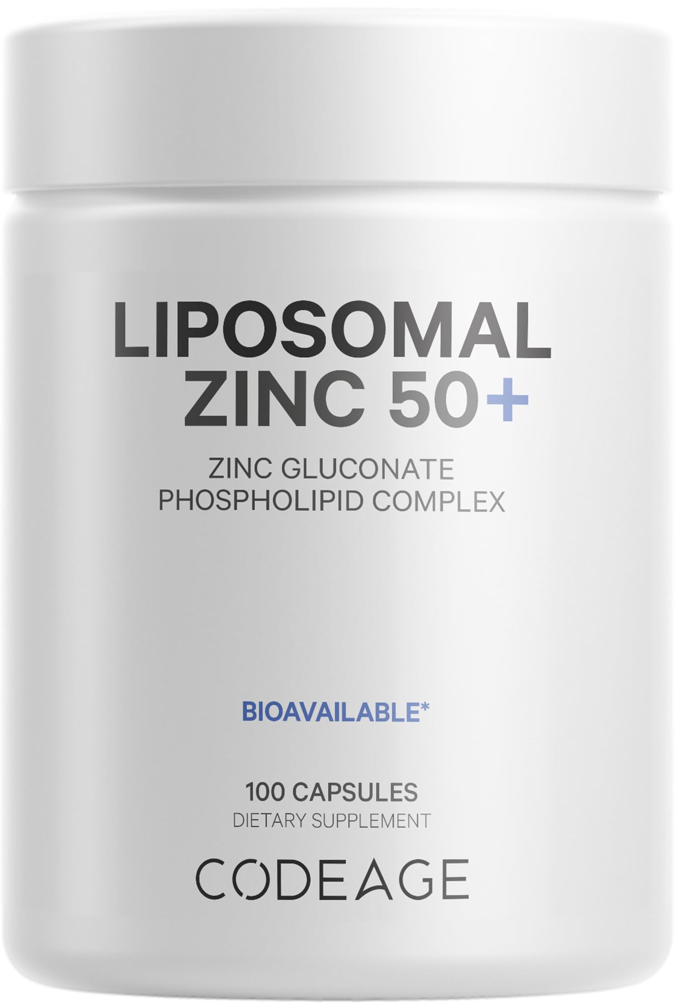 Codeage Liposomal Zinc Supplement – 3 Month Supply – One Per Day - 50 mg Zinc Gluconate Vitamin Pills - Essential Mineral Supplements Liposomal Delivery Matrix - Vegan Non-GMO - 100 Capsules Codeage Au supplements