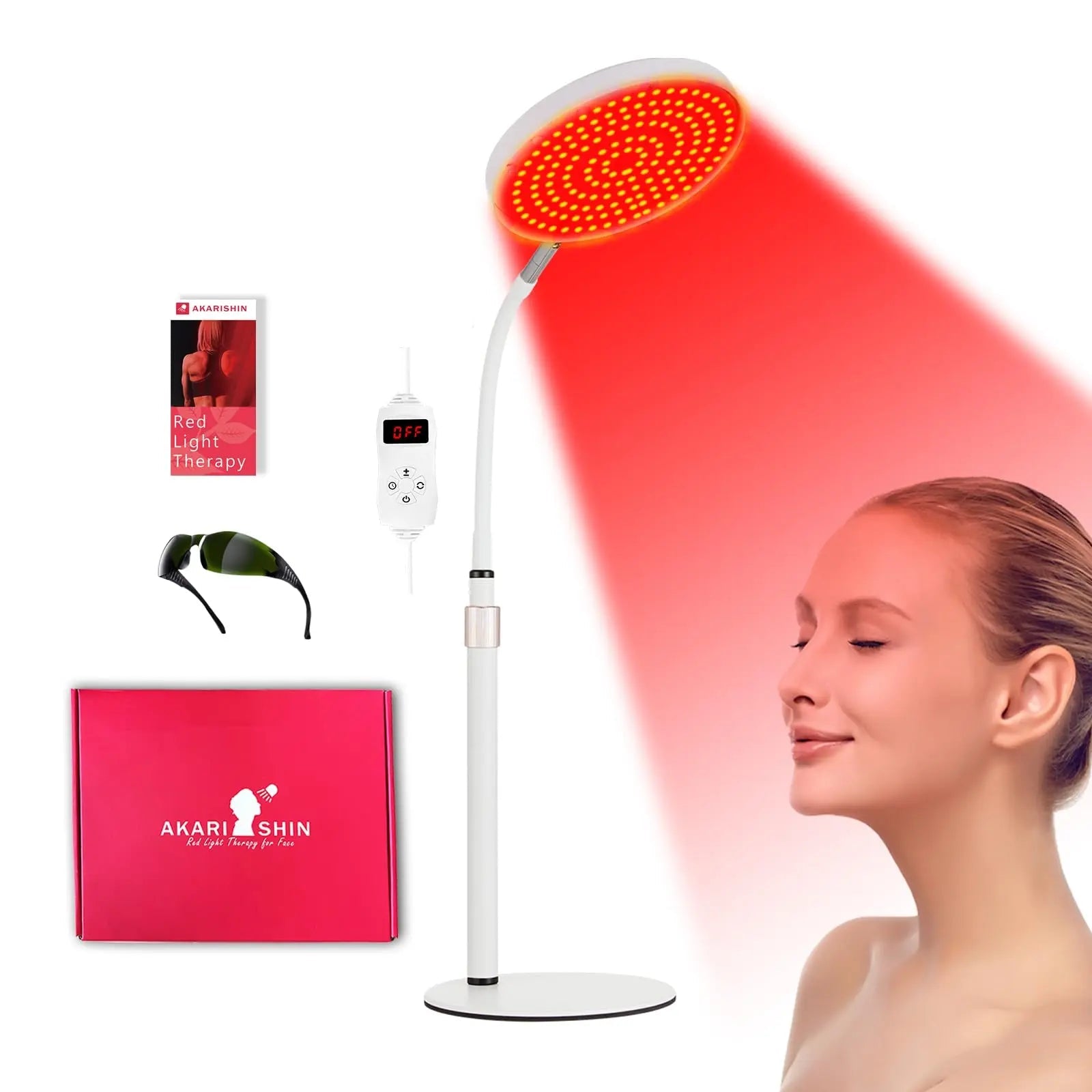 Akarishin Red Light Therapy Lamp for Face- Facial and Body Treatment with Adjustable Height Stand Akarishin Au supplements