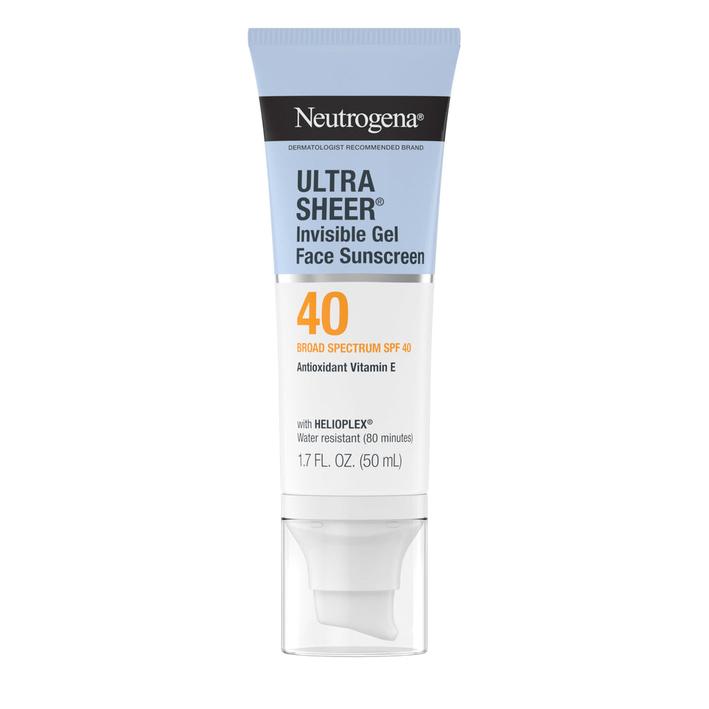Neutrogena Ultra Sheer Invisible Gel Face Sunscreen SPF 40, Facial Sunscreen & Moisturizer