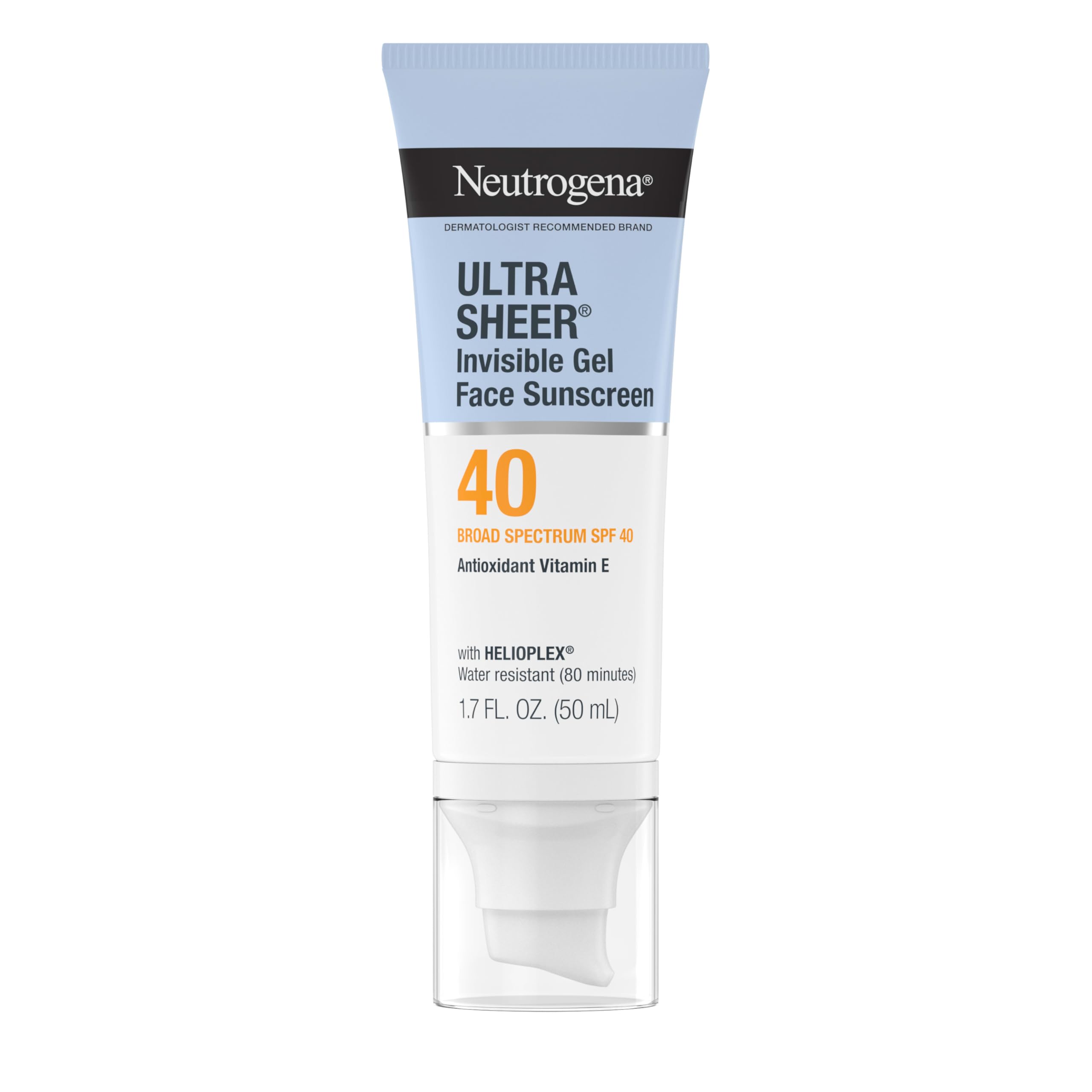 Neutrogena Ultra Sheer Invisible Gel Face Sunscreen SPF 40, Facial Sunscreen & Moisturizer