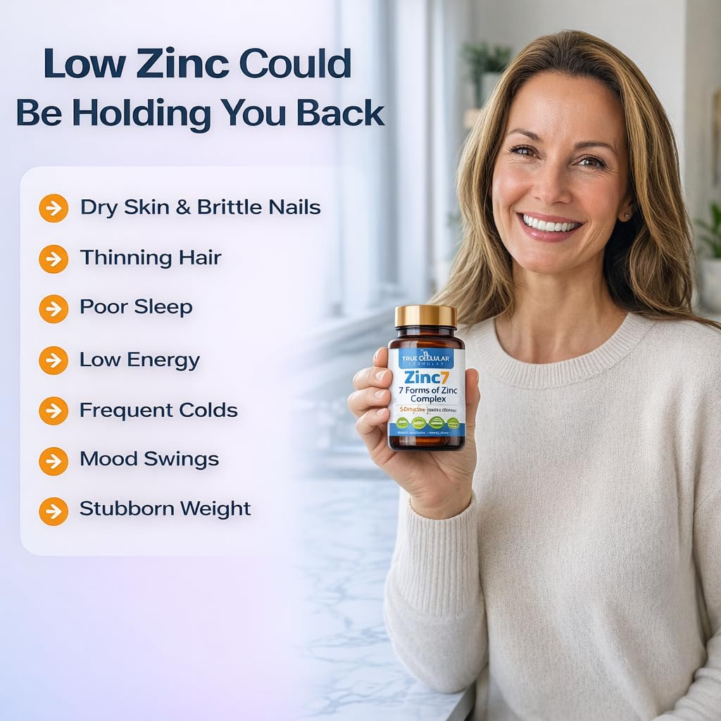 Zinc7: 7-in-1 Zinc Complex 50mg - Maximum Absorption for Immune Defense, Deep Sleep & All-Day Energy | Hormone Balance, Mental Focus