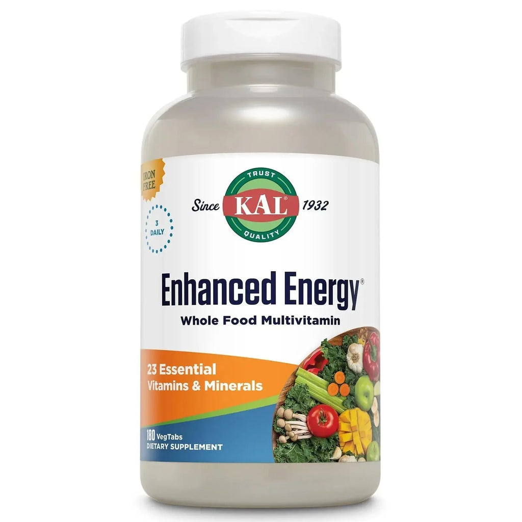 KAL® Enhanced Energy Multivitamin | Whole Food Based Vitamins & Minerals w/ Antioxidants, Digestive Enzymes & Natural Carotenoids | 180 Capsules KAL Au supplements