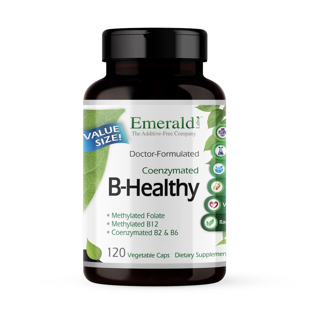 EMERALD LABS B-Healthy - Vegan Vitamin B Complex - Includes Methylated Folic Acid & Full Spectrum B Vitamins - Supports Immune, Brain & Heart Health