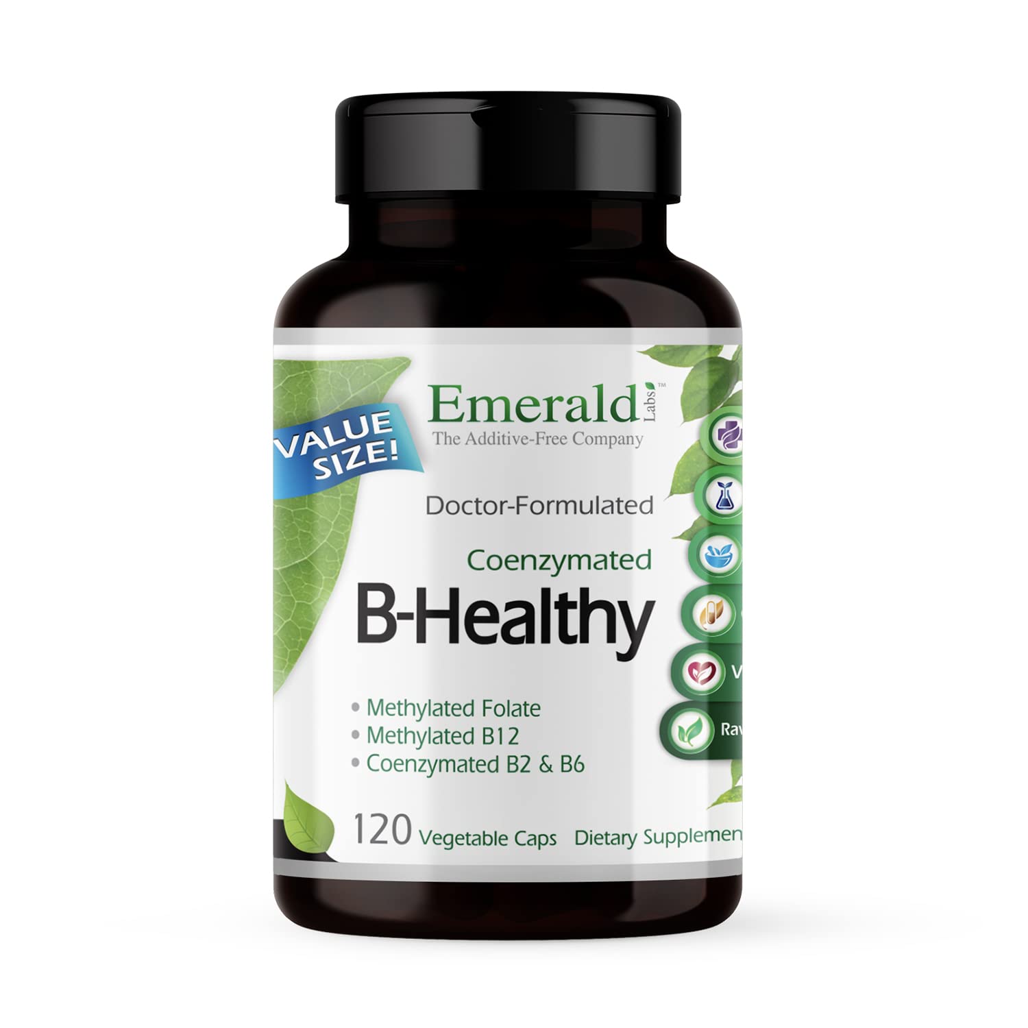 EMERALD LABS B-Healthy - Vegan Vitamin B Complex - Includes Methylated Folic Acid & Full Spectrum B Vitamins - Supports Immune, Brain & Heart Health