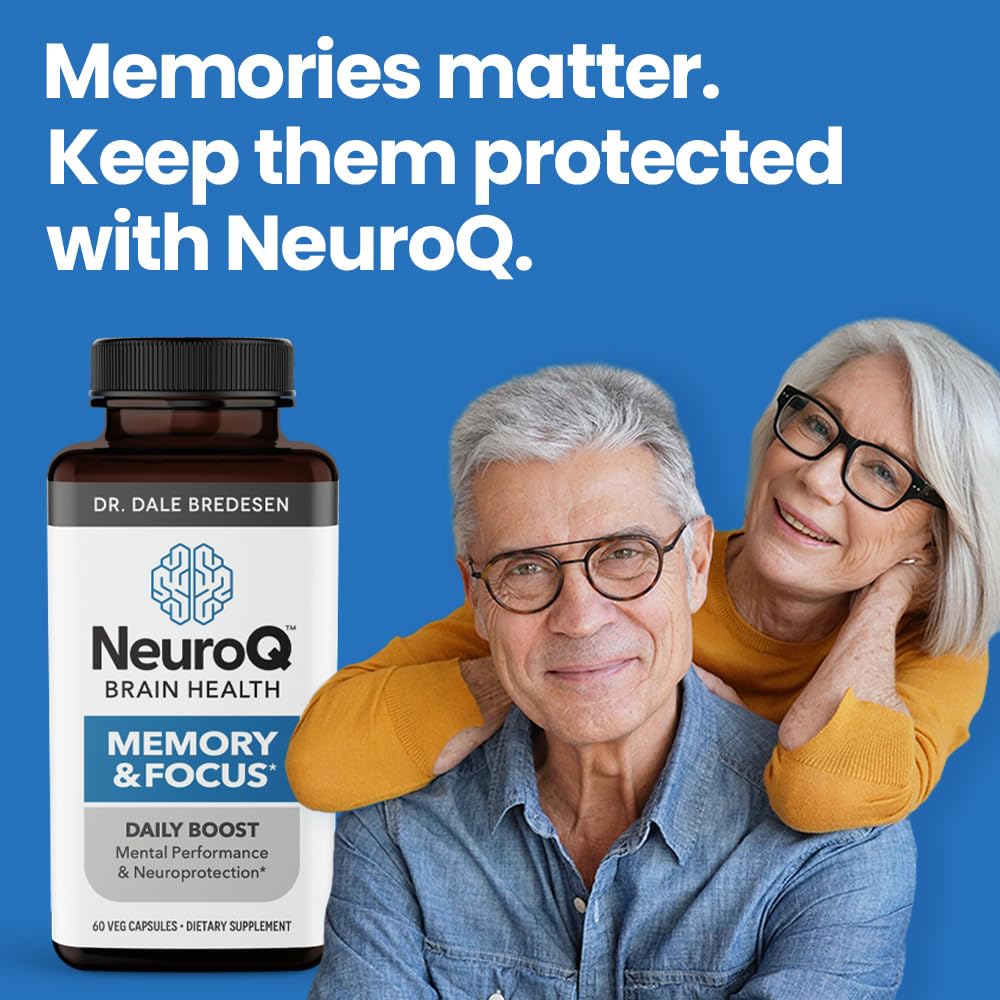 NeuroQ Memory & Focus - Boosts Cognitive Performance & Healthy Brain Function - Neuroprotective Formula by Dr. Dale Bredesen - Gotu Kola Ginkgo Phosphatidylserine Coffee Fruit & Propolis - 60 Capsules LifeSeasons Au supplements