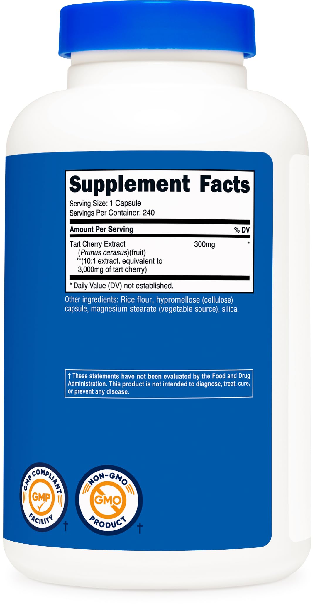 Nutricost Tart Cherry Extract 240 Vegetarian Capsules for 240 Servings per Bottle - Gluten Free, Non-GMO