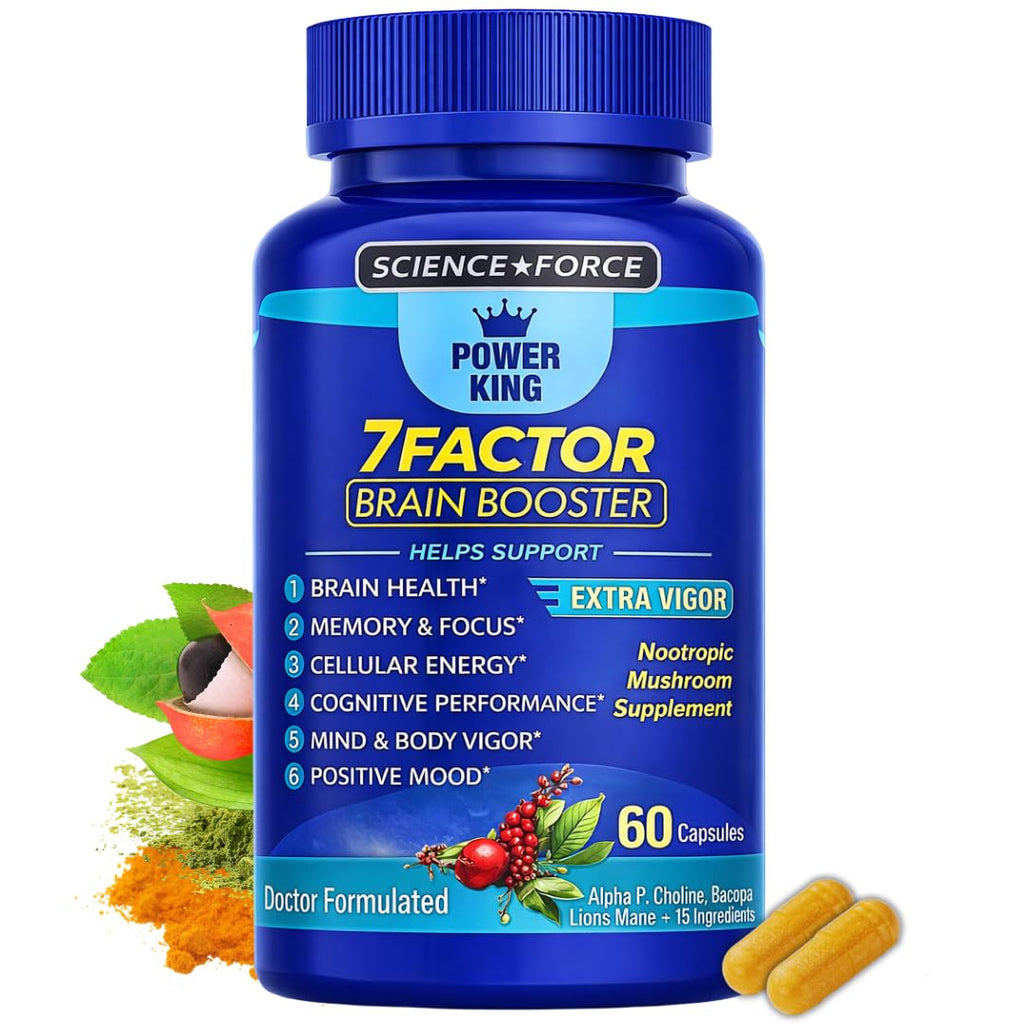 Brain Supplements for Memory & Focus - Nootropic Brain Health - Cognitive Performance, Clarity, Energy, Mental Vigor, Shilajit - Alpha Choline, Lion's Mane, Bacopa, 18 Premium Ingredients SCIENCE FORCE Au supplements