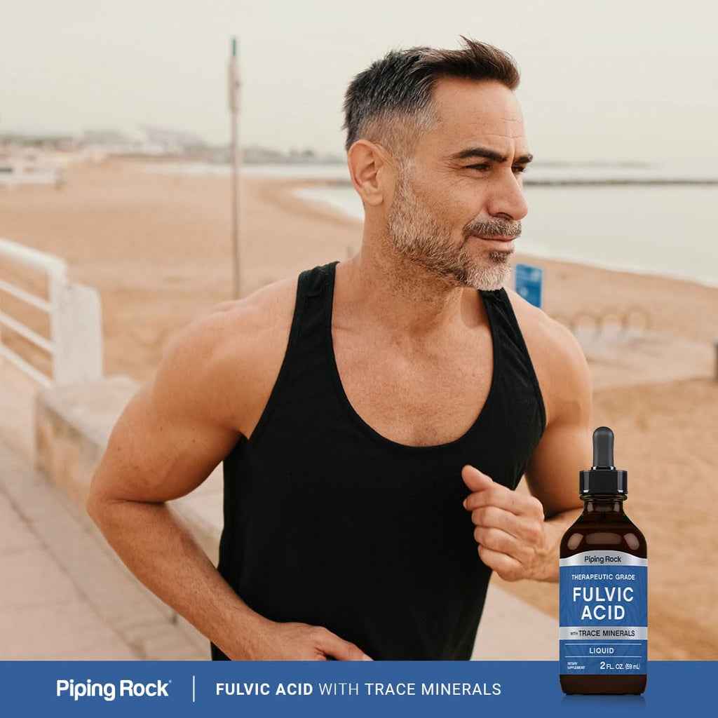 Piping Rock Liquid Fulvic Acid Drops | 2 fl oz | with Trace Minerals | Ionic Supplement | Vegetarian, Non-GMO & Gluten Free
