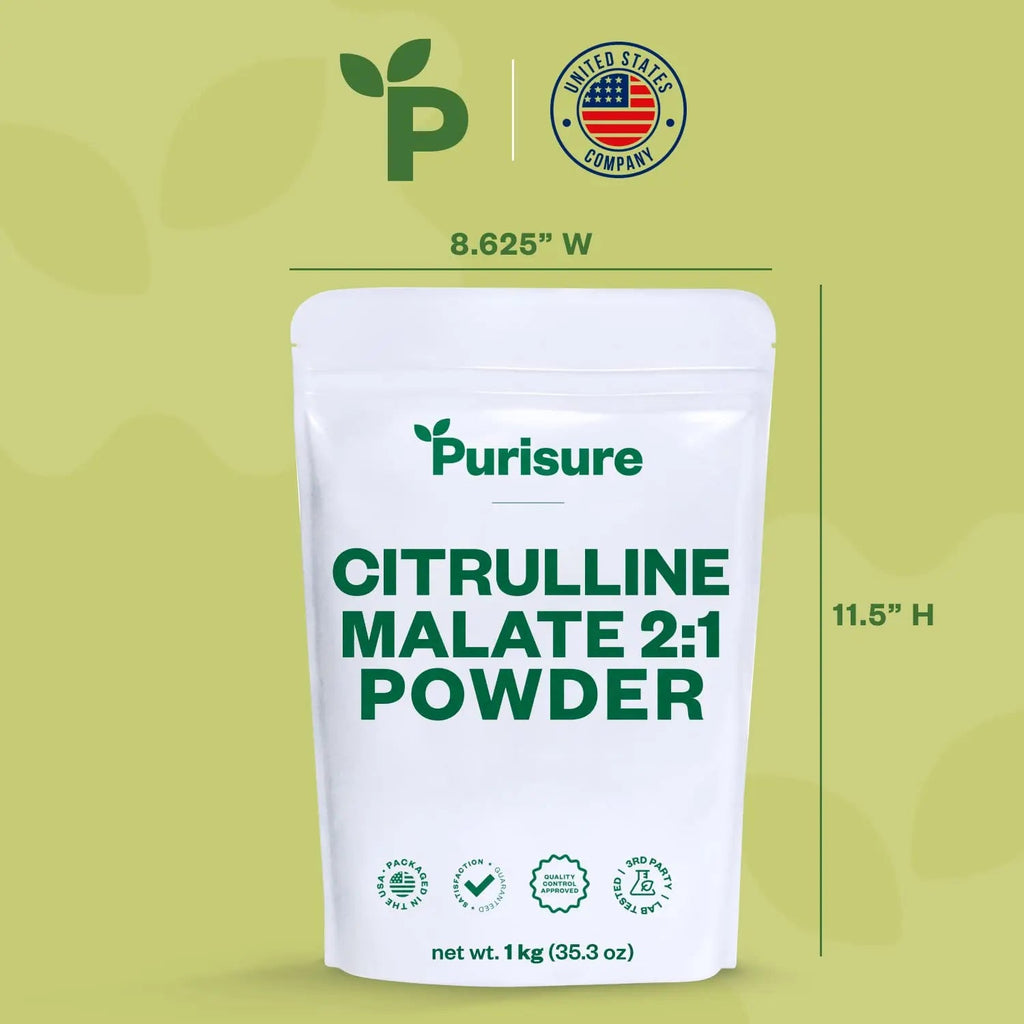 Purisure Citrulline Malate 2:1 Powder, 1 kg, Citrulline Supplement and Citrulline Nitrate Purisure Au supplements