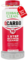Herbal Clean Qcarbo16 Same-Day Detox Cleanse Drink (16 fl oz) - Tropical Flavor Full Body Cleanse* Detox Drink for Moderate Toxin Level*