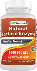 Best Naturals Fast Acting Lactase Enzyme Tablet, 3000 Fcc Alu, 180 Count