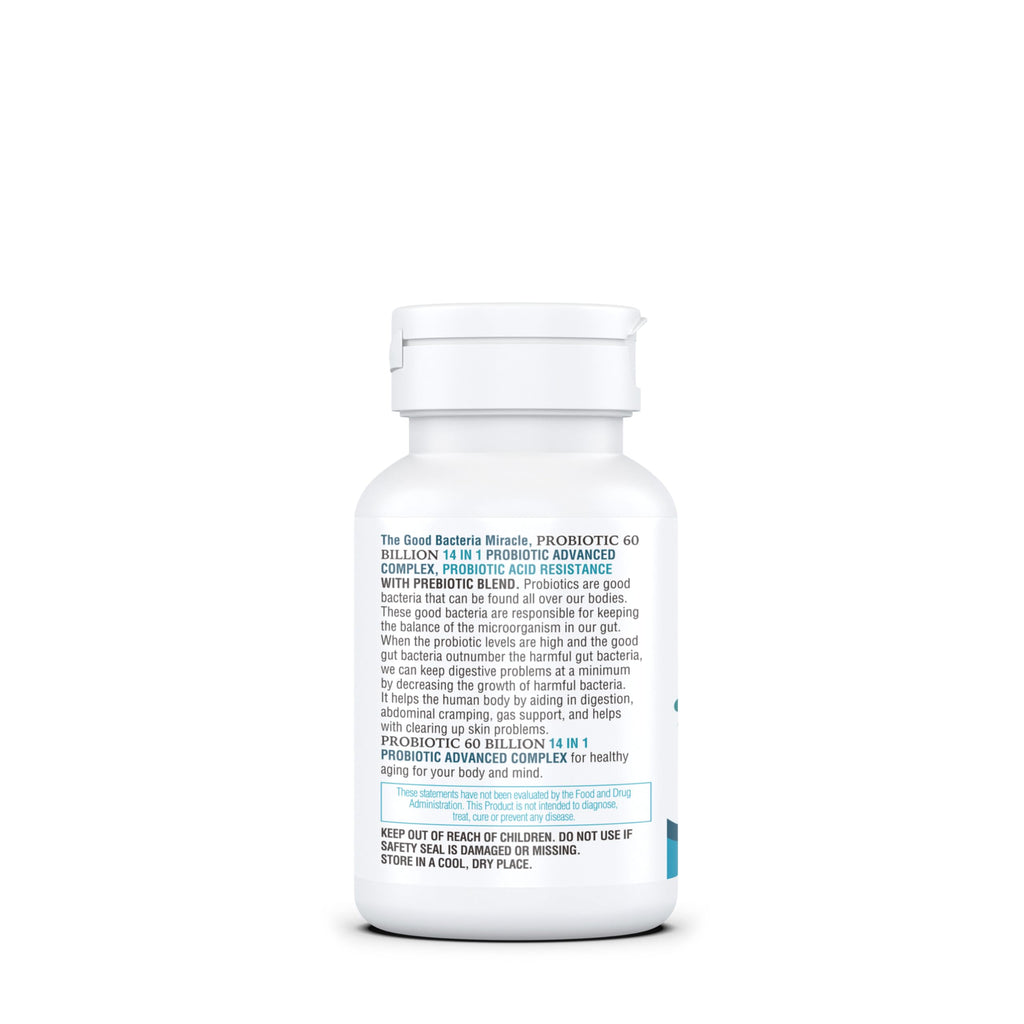 KAPPA NUTRITION Probiotic 60 Billion CFU 14 in 1 Formula with Prebiotics & Acidophilus for Women, Men & Adults, Shelf Stable, Acid Resistant