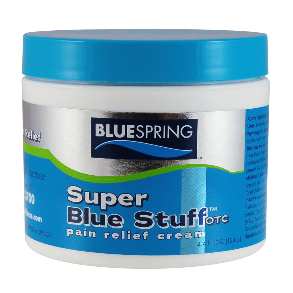 BLUESPRING Pain Relief Cream- Super Blue Stuff with Emu Oil, Arnica, Provides Maximum Arthritis Pain Relief- Anti Inflammatory Cream Goes Deep into the Skin- Great Muscle Rub and Relaxer Cream - 4 oz Emu Therapy Au supplements