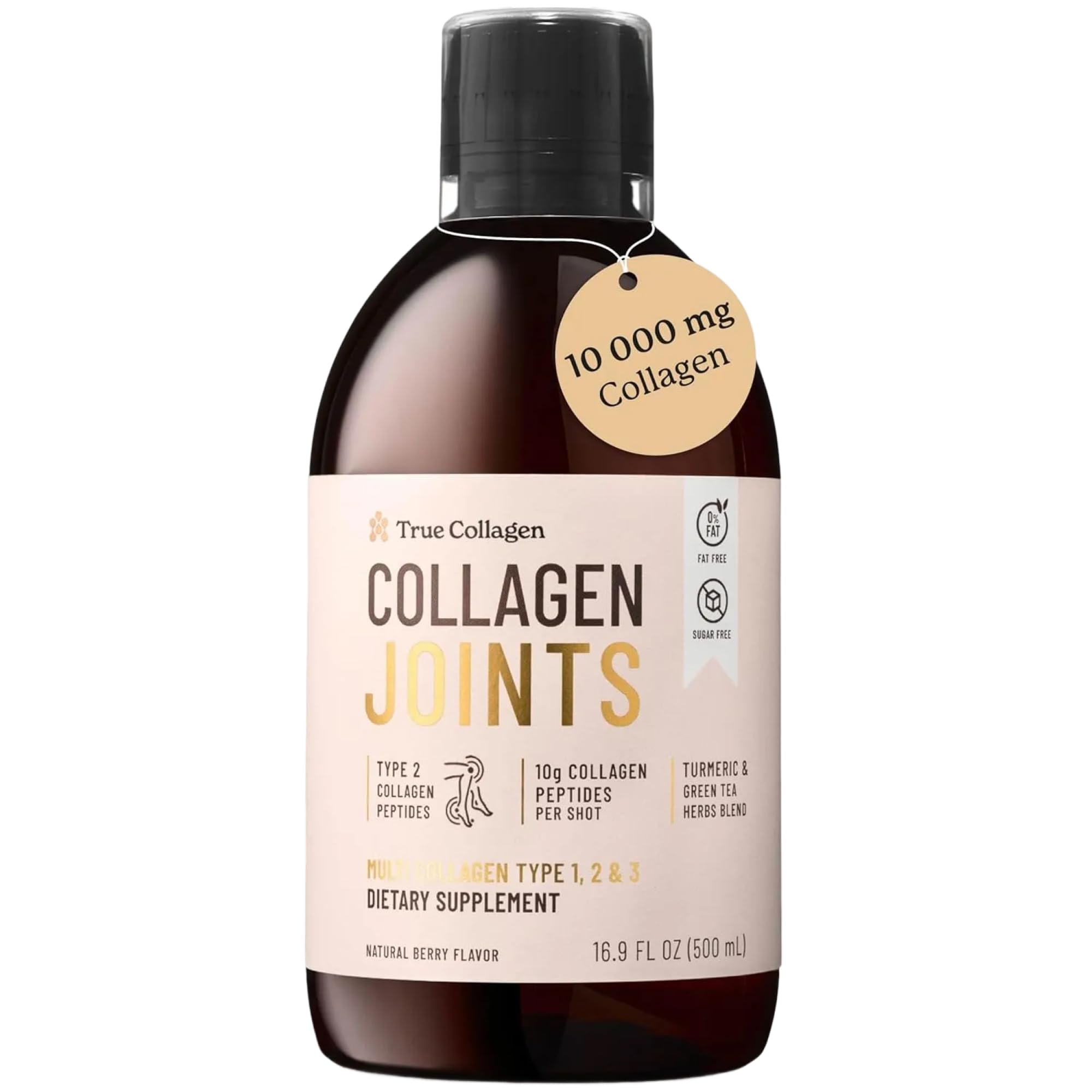 True Collagen Joints | 10,000 mg Hydrolyzed Collagen Liquid Supplement - 500 ml, 20 Day Supply | Glucosamine, MSM and Chondroitin for Healthy Joints | Fat-Free, Sugar-Free, 100% Natural Berry Flavor True Collagen Au supplements